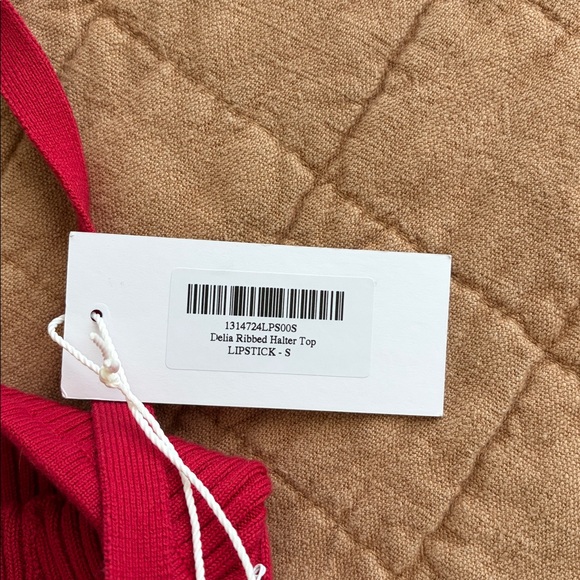 Reformation Red Ribbed Halter Top - Picture 3 of 3